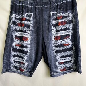 Edgy Black and Red Men's Athletic Shorts
